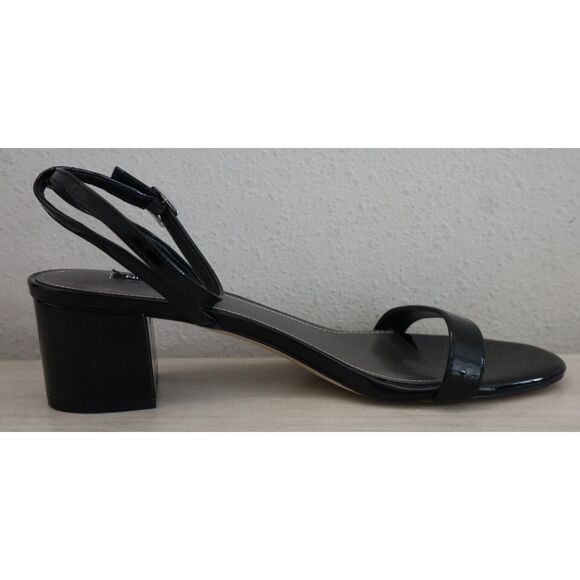 Nine West Women's Sz 10M Black PU Leather Allora Block Heel Sandals - Picture 4 of 7